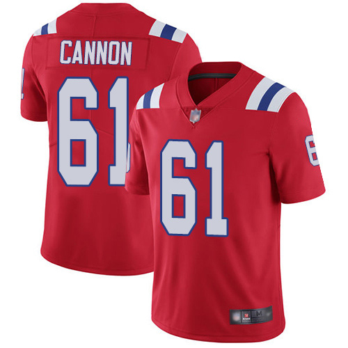 New England Patriots Football #61 Vapor Limited Red Men Marcus Cannon Alternate NFL Jersey->youth nfl jersey->Youth Jersey
